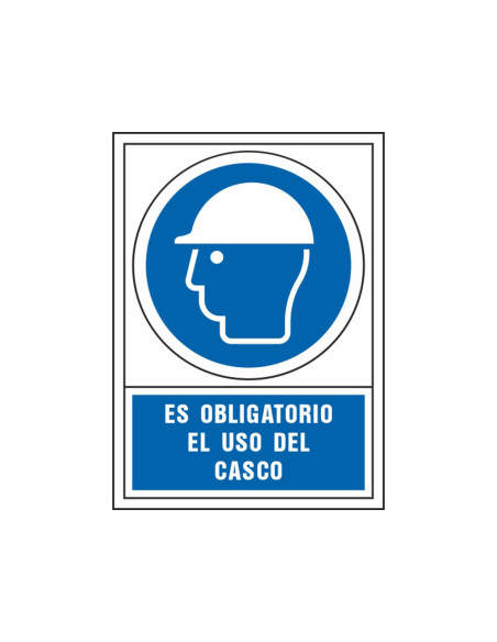 PICTO SEÑAL OBLIGATORIO USO CASCO PVC 245X345 MM