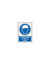 PICTO SEÑAL OBLIGATORIO USO CASCO PVC 245X345 MM 2