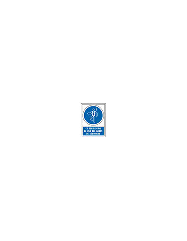 PICTO SEÑAL OBLIGATORIO USO ARNES SEGURIDAD PVC 245X345 MM