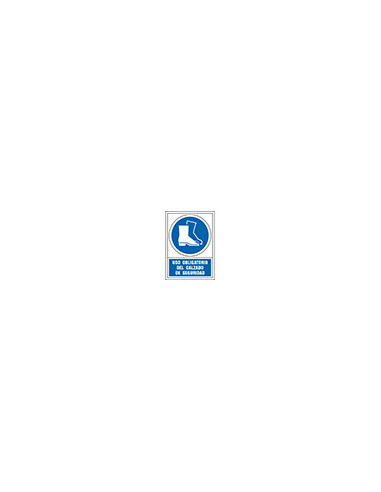 PICTO SEÑAL USO OBLIGATORIO DEL CALZADO SEGURIDAD PVC 245X345 MM