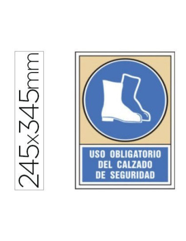 PICTO SEÑAL USO OBLIGATORIO DEL CALZADO SEGURIDAD PVC 245X345 MM