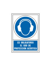 PICTO SEÑAL OBLIGATORIO USO PROTECCION ACUSTICA PVC 245X345 MM