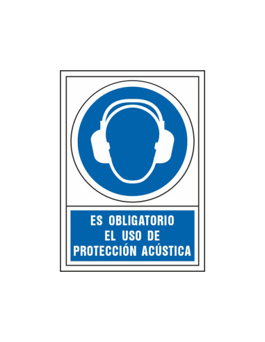PICTO SEÑAL OBLIGATORIO USO PROTECCION ACUSTICA PVC 245X345 MM