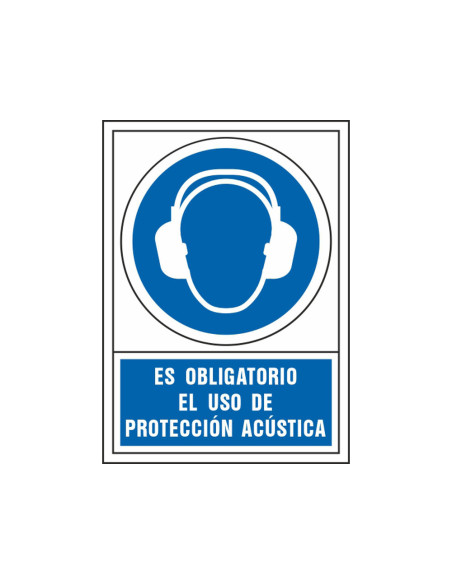 PICTO SEÑAL OBLIGATORIO USO PROTECCION ACUSTICA PVC 245X345 MM