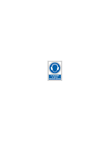 PICTO SEÑAL OBLIGATORIO USO PROTECCION ACUSTICA PVC 245X345 MM