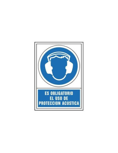 PICTO SEÑAL OBLIGATORIO USO PROTECCION ACUSTICA PVC 245X345 MM