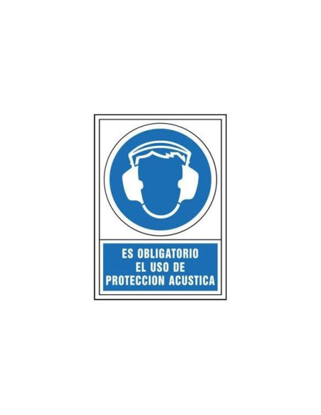 PICTO SEÑAL OBLIGATORIO USO PROTECCION ACUSTICA PVC 245X345 MM