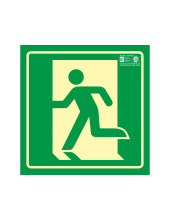 PICTO SEÑAL SALIDA EMERGENCIA IZQUIERDA PVC FOTOLUMINISCENTE 224X224