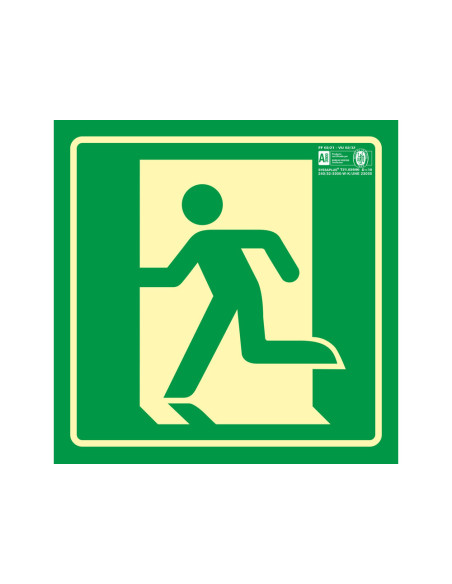 PICTO SEÑAL SALIDA EMERGENCIA IZQUIERDA PVC FOTOLUMINISCENTE 224X224