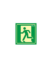 PICTO SEÑAL SALIDA EMERGENCIA IZQUIERDA PVC FOTOLUMINISCENTE 224X224 2