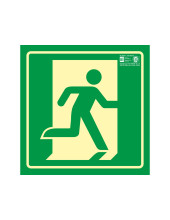 PICTO SEÑAL SALIDA EMERGENCIA DERECHA PVC FOTOLUMINISCENTE 224X224 MM