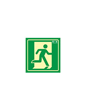 PICTO SEÑAL SALIDA EMERGENCIA DERECHA PVC FOTOLUMINISCENTE 224X224 MM 2