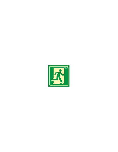 PICTO SEÑAL SALIDA EMERGENCIA DERECHA PVC FOTOLUMINISCENTE 224X224 MM