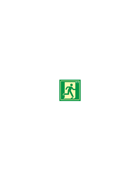 PICTO SEÑAL SALIDA EMERGENCIA DERECHA PVC FOTOLUMINISCENTE 224X224 MM