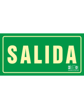 PICTOGRAMA SYSSA SEÑAL DE SALIDA EN PVC FOTOLUMINISCENTE 297X105 MM