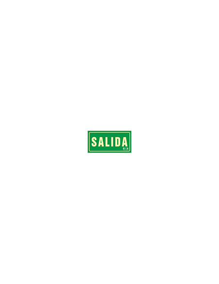 PICTOGRAMA SYSSA SEÑAL DE SALIDA EN PVC FOTOLUMINISCENTE 297X105 MM