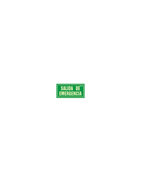 PICTO SEÑAL SALIDA EMERGENCIA PVC FOTOLUMINISCENTE 297X148 MM
