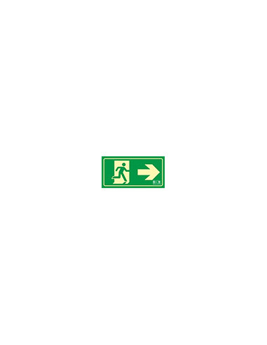 PICTO SEÑAL SALIDA EMERGENCIA F. DERECHA 320X160 MM