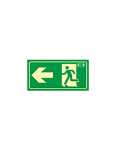 PICTO SEÑAL SALIDA EMERGENCIA FLECHA IZQUIERDA PVC FOTOLUM.320X160 MM 2