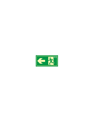 PICTO SEÑAL SALIDA EMERGENCIA FLECHA IZQUIERDA PVC FOTOLUM.320X160 MM
