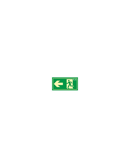 PICTO SEÑAL SALIDA EMERGENCIA FLECHA IZQUIERDA PVC FOTOLUM.320X160 MM