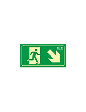 PICTO SEÑAL SALIDA EMERGENCIA DERECHA ESCALERA BAJANDO 320X160 MM 2