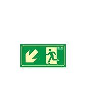 PICTO SEÑAL SALIDA EMERGENCIA IZQUIERDA ESCALERA BAJANDO 320X160 MM 2