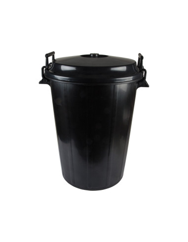 CUBO DE BASURA NEGRO CON TAPA PARA BOLSAS 85X105CM 100 LITROS