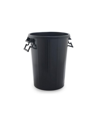 CUBO DE BASURA NEGRO CON TAPA PARA BOLSAS 85X105CM 100 LITROS