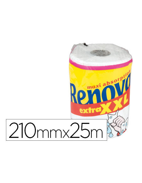 PAPEL COCINA RENOVA JUMBO ULTRA ABSORBENTE 42G/M2 210MM X 25M