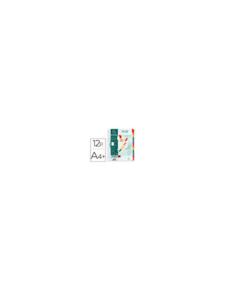 SEPARADOR EXACOMPTA CARTULINA JUEGO 12 SEPARADORES A4+ MULTI.BLANCO