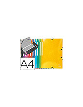 CARPETA GOMAS EXACOMPTA A4+ SIMIL-PRESPAN 3 SOLAPAS COL.SURT. 2