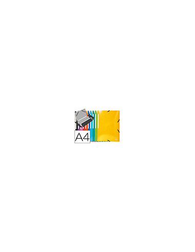 CARPETA GOMAS EXACOMPTA A4+ SIMIL-PRESPAN 3 SOLAPAS COL.SURT.