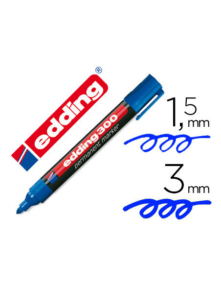 ROTULADOR EDDING MARCADOR PERM 300 AZUL PUNTA RED.1.5 MM