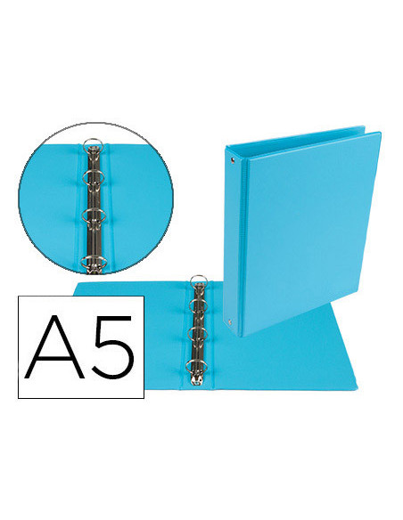 CARPETA 4º 4 ANILLAS 25 MM REDONDAS LIDER  CARTON FORR PVC AZ