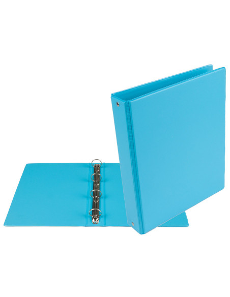 CARPETA 4º 4 ANILLAS 25 MM REDONDAS LIDER  CARTON FORR PVC AZ