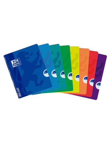 CUADERNO ENCOLADO OXFORD ESCOLAR A4 T.FLEXIBLE HOR. 48H. 90GR.SURT