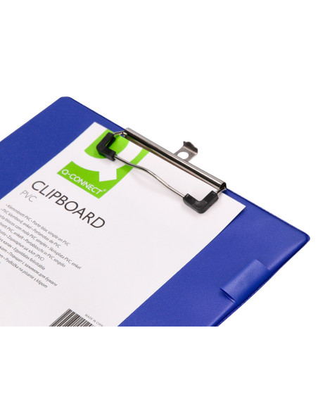 PORTANOTAS PINZA SUPERIOR Q-CONNECT MINICLIPS PVC DIN A4 AZUL KF01297
