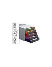 FICHERO 5 CAJONES DURABLE VARICOLOR APILABLES 292X280X356MM.7605-27 2