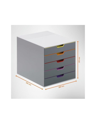FICHERO 5 CAJONES DURABLE VARICOLOR APILABLES 292X280X356MM.7605-27