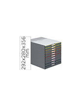 FICHERO 10 CAJONES DURABLE VARICOLOR APILABLES 292X280X356MM.7610-27 2