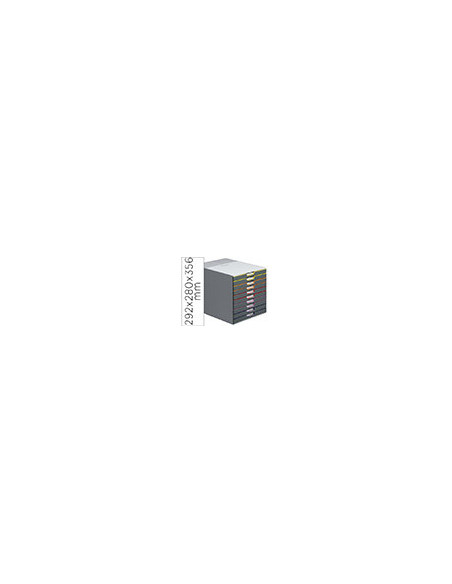 FICHERO 10 CAJONES DURABLE VARICOLOR APILABLES 292X280X356MM.7610-27