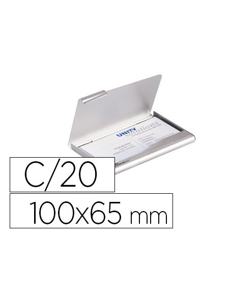 TARJETERO DURABLE ALUM.CAP.20 TARJETAS 55X90MM.PLATA 100X65MM.2415-23