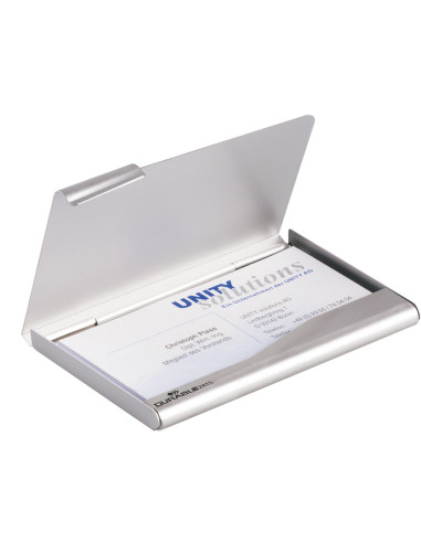 TARJETERO DURABLE ALUM.CAP.20 TARJETAS 55X90MM.PLATA 100X65MM.2415-23