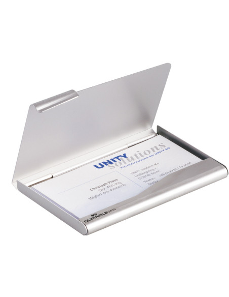 TARJETERO DURABLE ALUM.CAP.20 TARJETAS 55X90MM.PLATA 100X65MM.2415-23