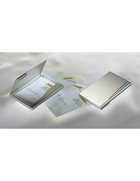 TARJETERO DURABLE ALUM.CAP.20 TARJETAS 55X90MM.PLATA 100X65MM.2415-23