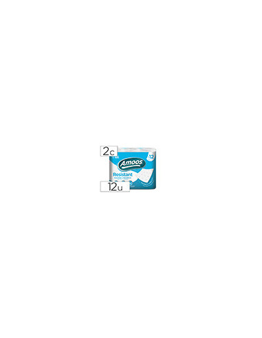 PAPEL HIGIENICO AMOOS 2 CAPAS 100MM.X87MM.ALTO PAQ.12 ROLLOS H621301