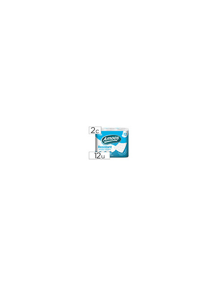 PAPEL HIGIENICO AMOOS 2 CAPAS 100MM.X87MM.ALTO PAQ.12 ROLLOS H621301