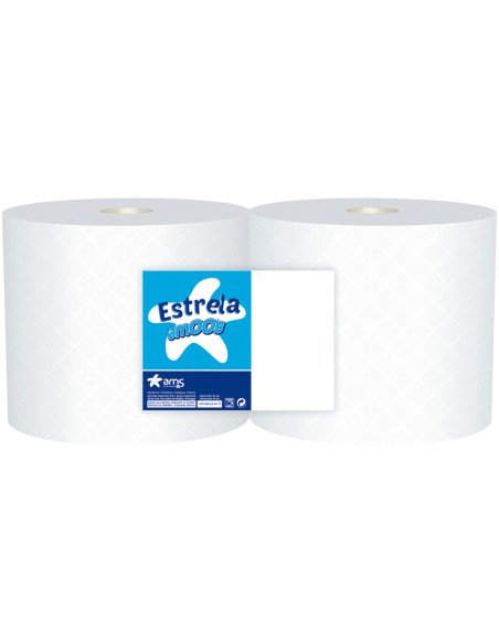 PAPEL SECAMANOS IND.AMOOS 2 CAPAS 235MM.X 400 MT PAQ.2 ROLL.J624012