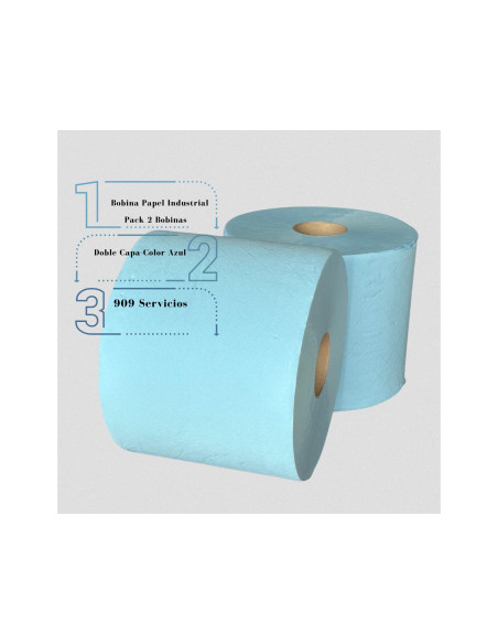PAPEL SECAMANOS IND.AMOOS 2 CAPAS 235MM.X 300 MT AZ. 2 ROLLOS J613001